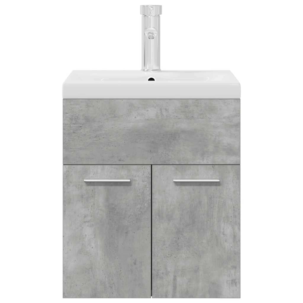 Mobile bagno sospeso dal design moderno 41 x 38,5 x 46 cm con vano contenitore in legno composito grigio cemento 02_0055754