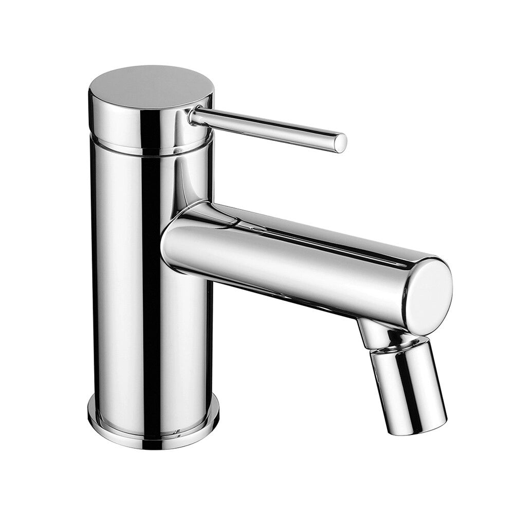 Set miscelatori lavabo alto e bidet cromo in ottone con leva monocomando slim Alba