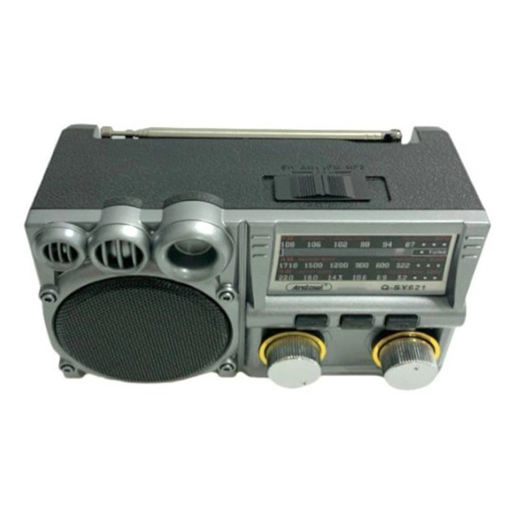 Trade Shop - Radio Portatile Multifunzione Retrò A Batteria Bande Fm Am Sw Analogica Q-sy621 -