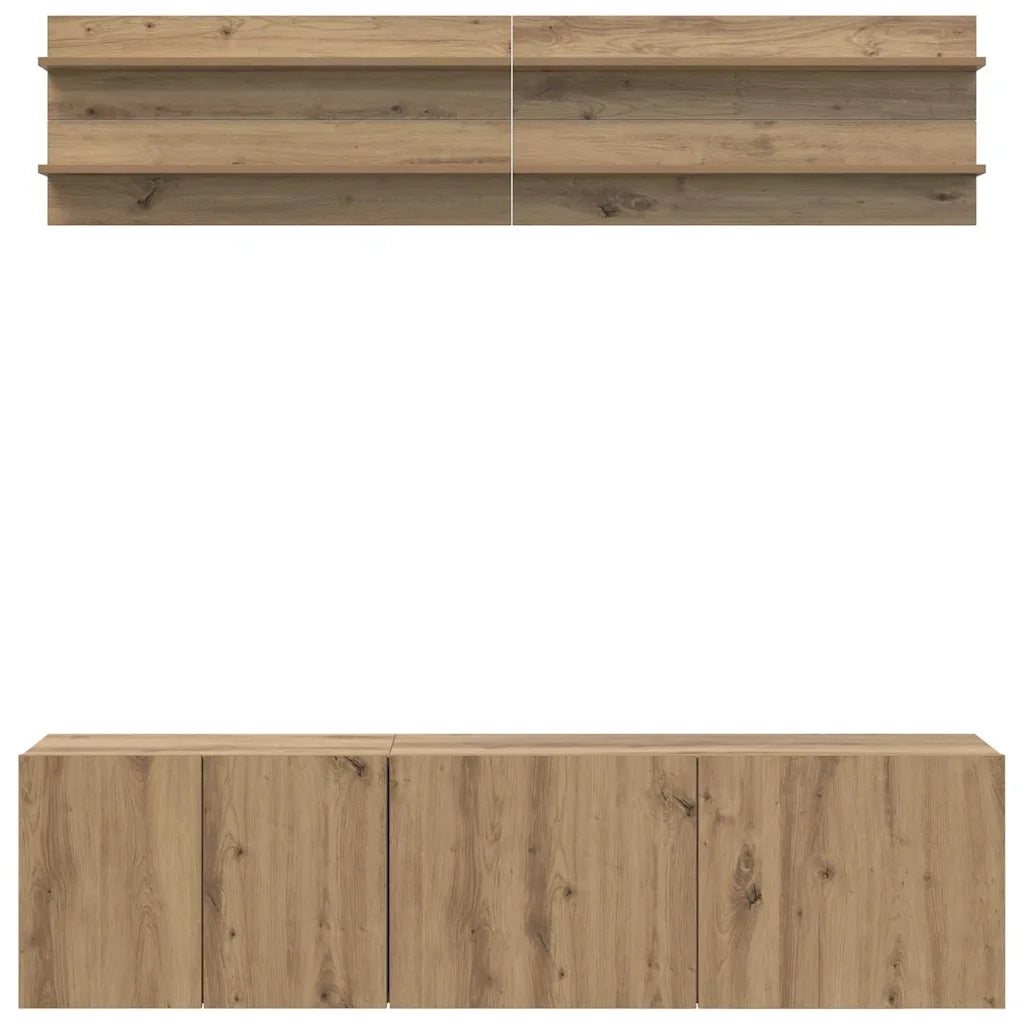 Unit¨¤ TV 6 pz | Armadietto TV | Mobile Porta TV rovere artigianale Legno multistrato