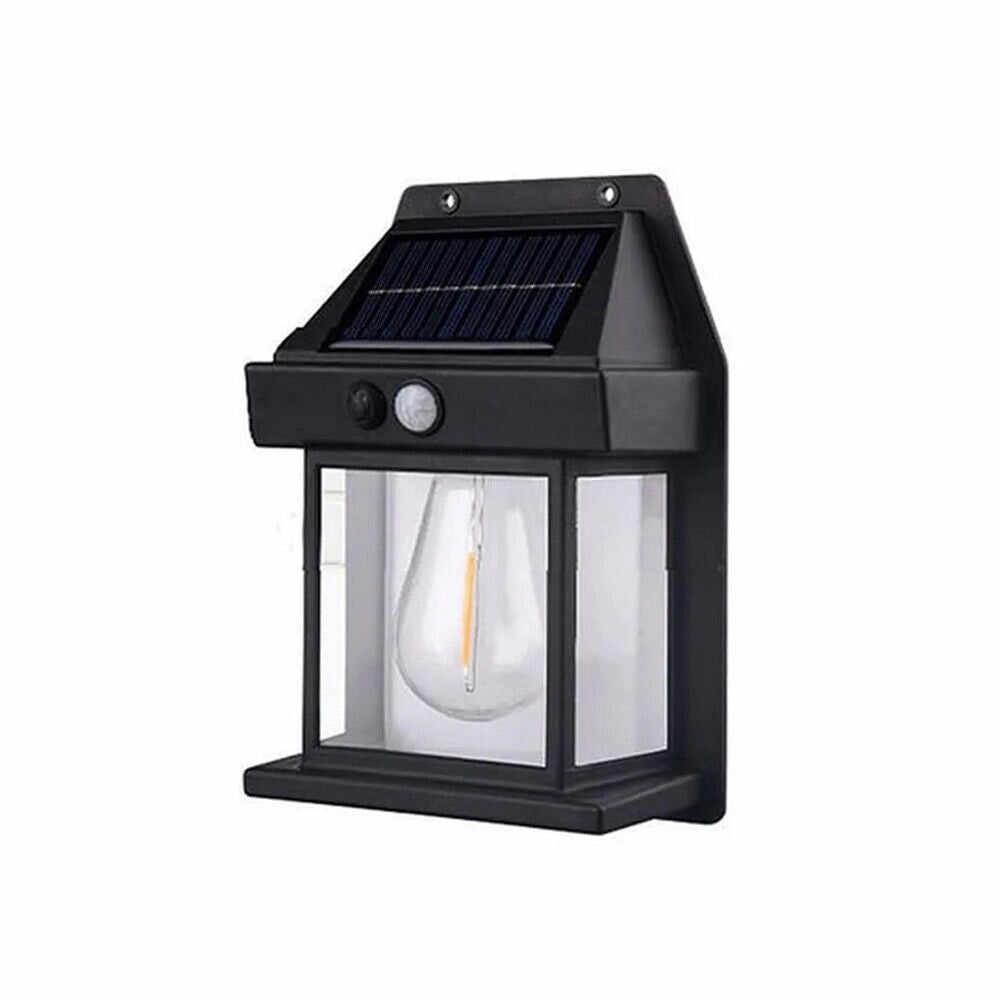 APPLIQUE LAMPADA DA PARETE A RICARICA SOLARE CREPUSCOLARE E SENSORE DI MOVIMENTO LAMPADINA CON LUCE A FILAMENTO