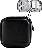 Organizzatore portatile per accessori elettronici, contiene cavi USB, schede SD, caricabatterie smartphone, ecc. - 11x11x4,5cm - Nero - Quadrato L