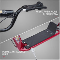 Monopattino per Bambini 5-12 Anni 120x52x80-88 cm Supporta fino a 50 Kg Telaio in Acciaio Rosso