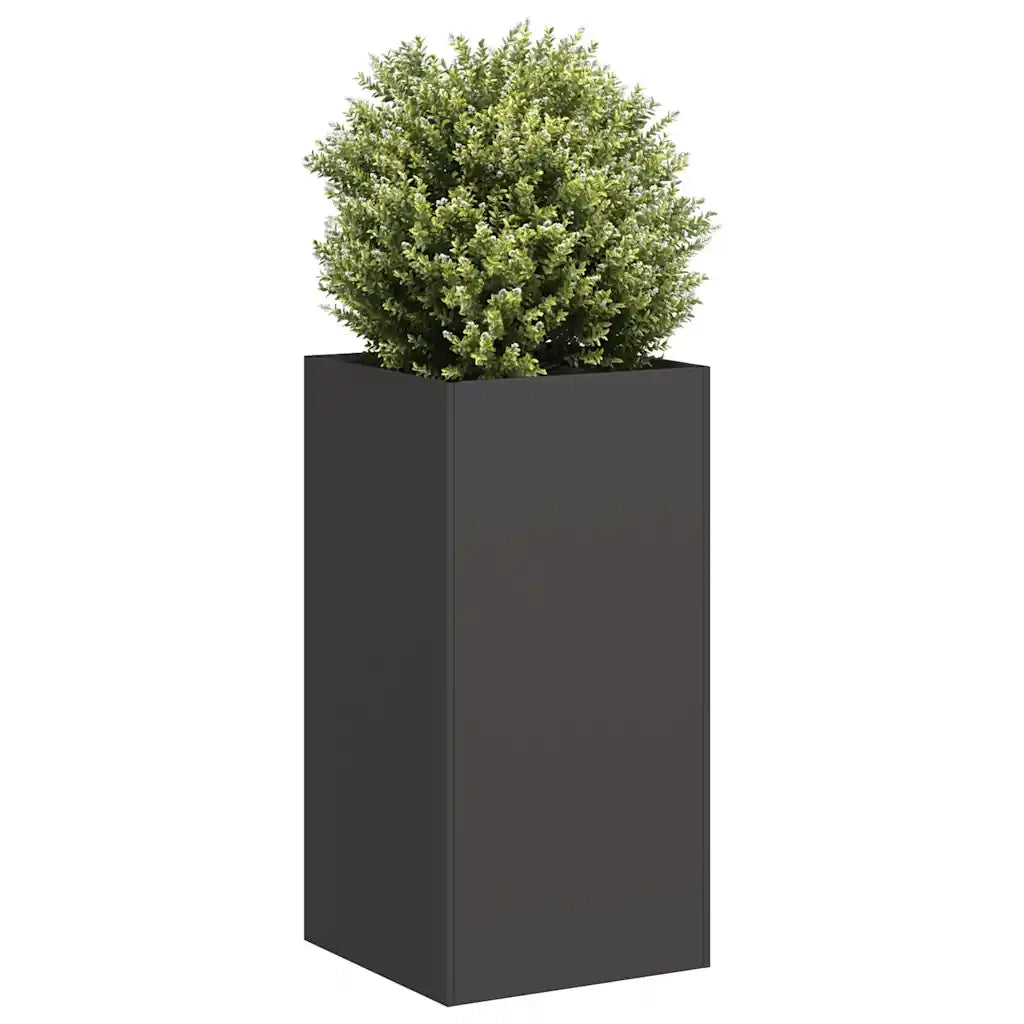 Fioriera | Cassetta per fiori | Vaso Nera 40x40x80 cm in Acciaio Laminato a Freddo