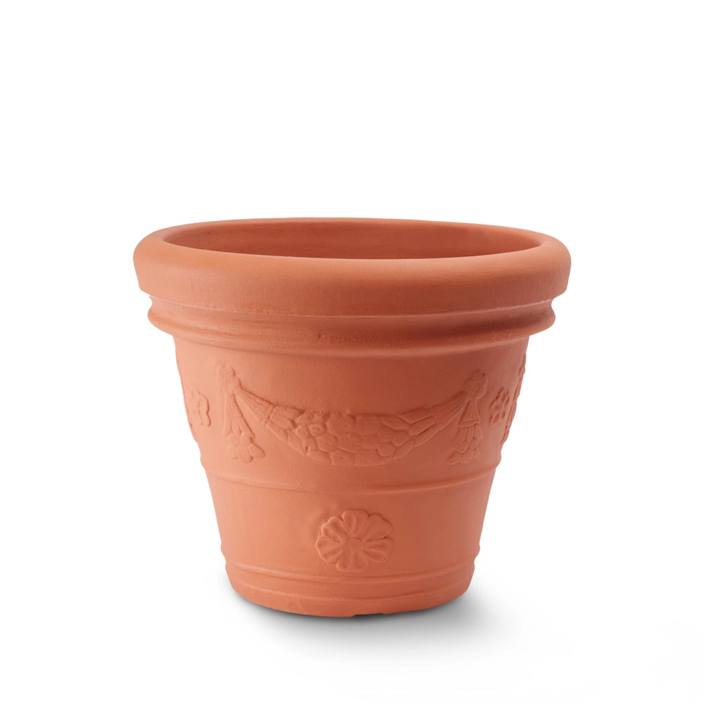 Garden Italia Vaso Tondo Campana Festonata Ø67 cm in Resina – Made in Italy, Resistente al Gelo e Antiurto Colore: TERRACOTTA