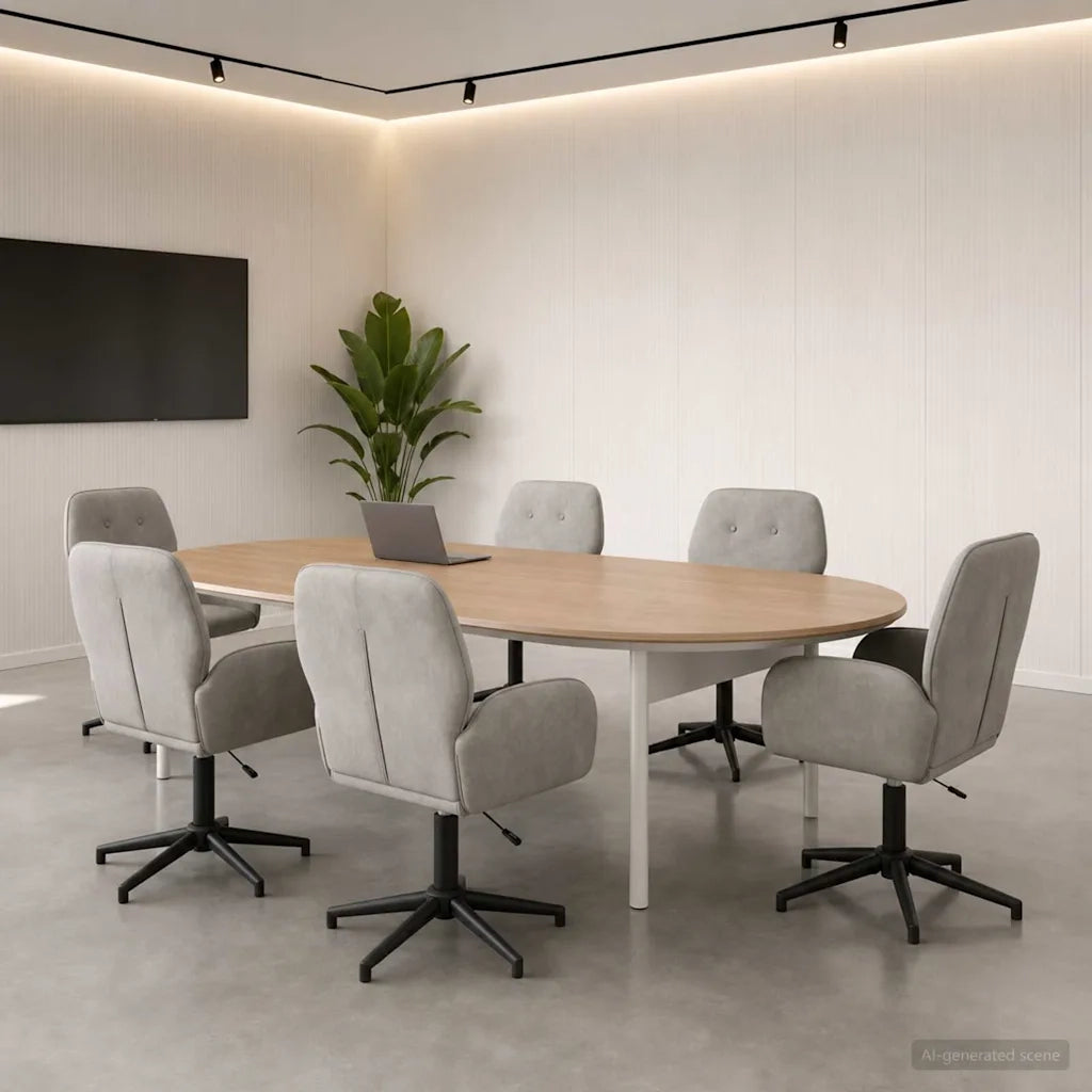 Sedie da scrivania girevoli 6 pz 54 x 55 x 90 cm Grigio Chiaro 3428339