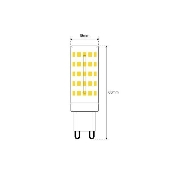 G9 LAMPADINA A LED 6,5W LUCE CALDA 3000K 700 LUMEN FAN EUROPE
