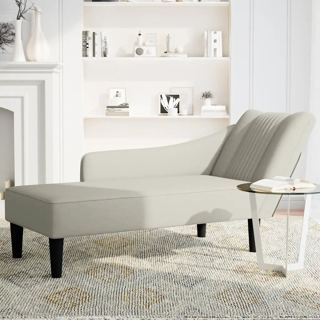 Sdraio con Bracciolo Destro in Velluto Crema CFW1634593