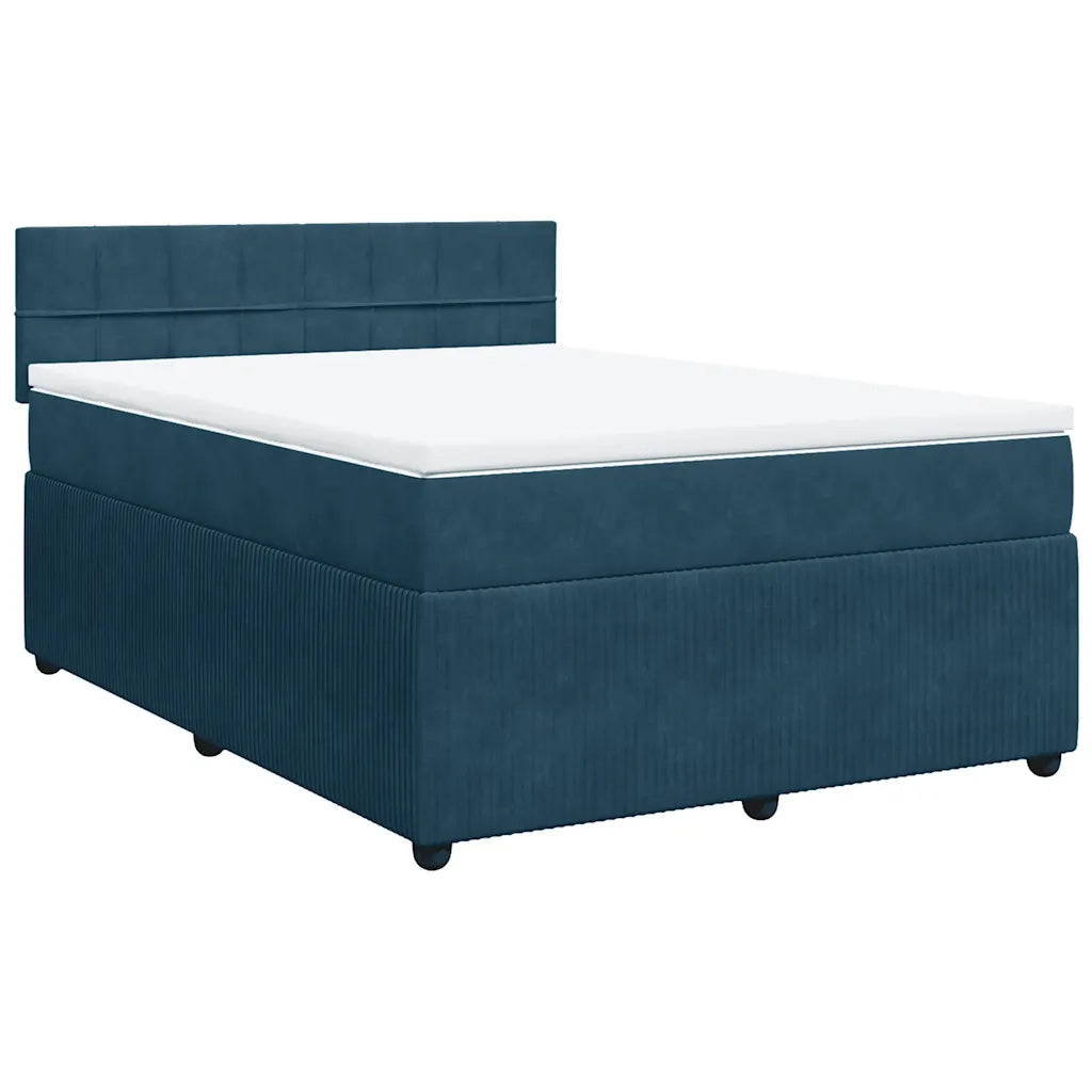Giroletto a Molle con Materasso Blu 140x190 cm in Velluto 3287738