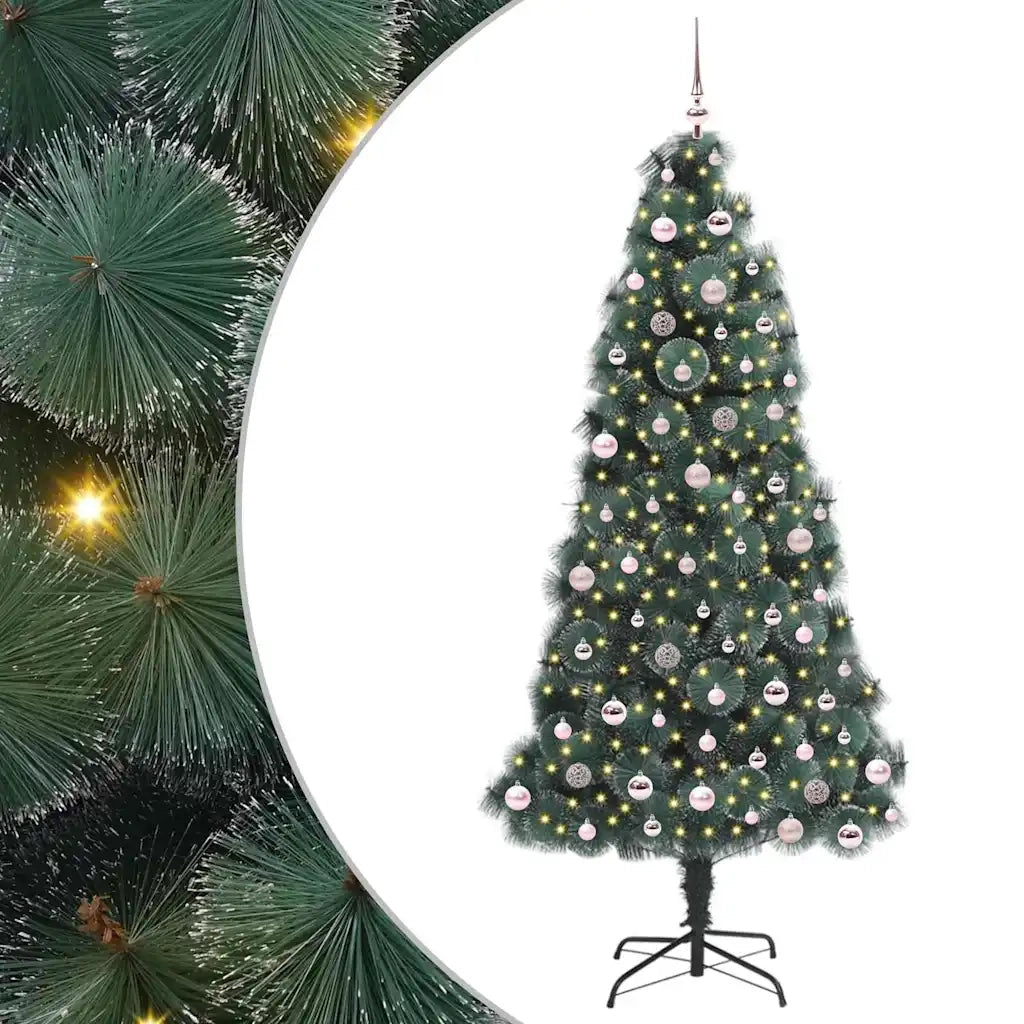 Albero di Natale | Decorazioni natalizie artificiale illuminato pre-addobbato con set di palline