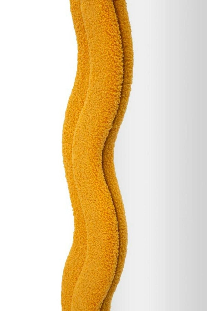 Specchio Bottarone, Specchiera, Articolo d'arredo a muro, Decorazione con specchio, 40x4 h160 cm, Ocra