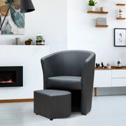 Poltrona Pegasus con pouf estraibile colore grigio scuro