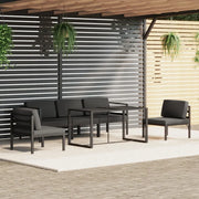 Set Divani da Giardino 6 pz con Cuscini in Alluminio Antracite cod mxl 41625
