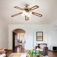 Ventilatore In Metallo Finitura Ottone Brunito 5 Pale.