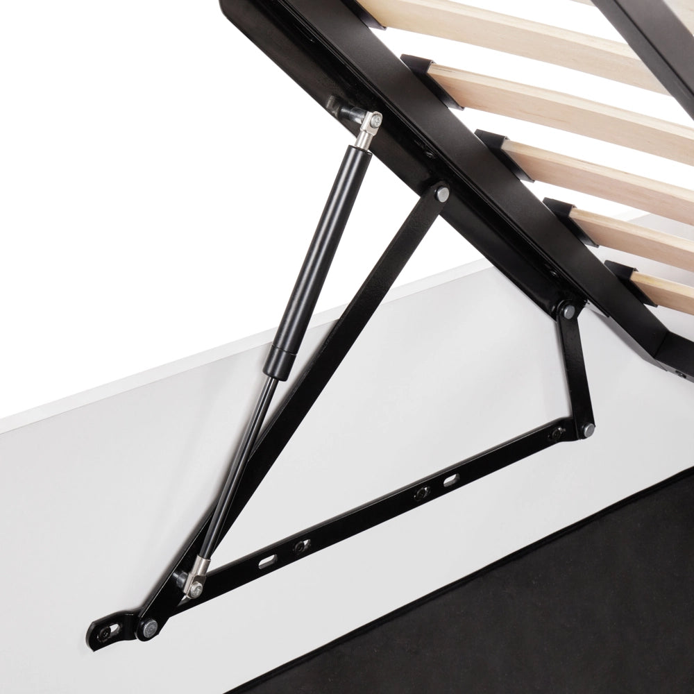 Letto singolo contenitore in legno bianco con doghe in legno 90 x 200 cm cameretta camera degli ospiti