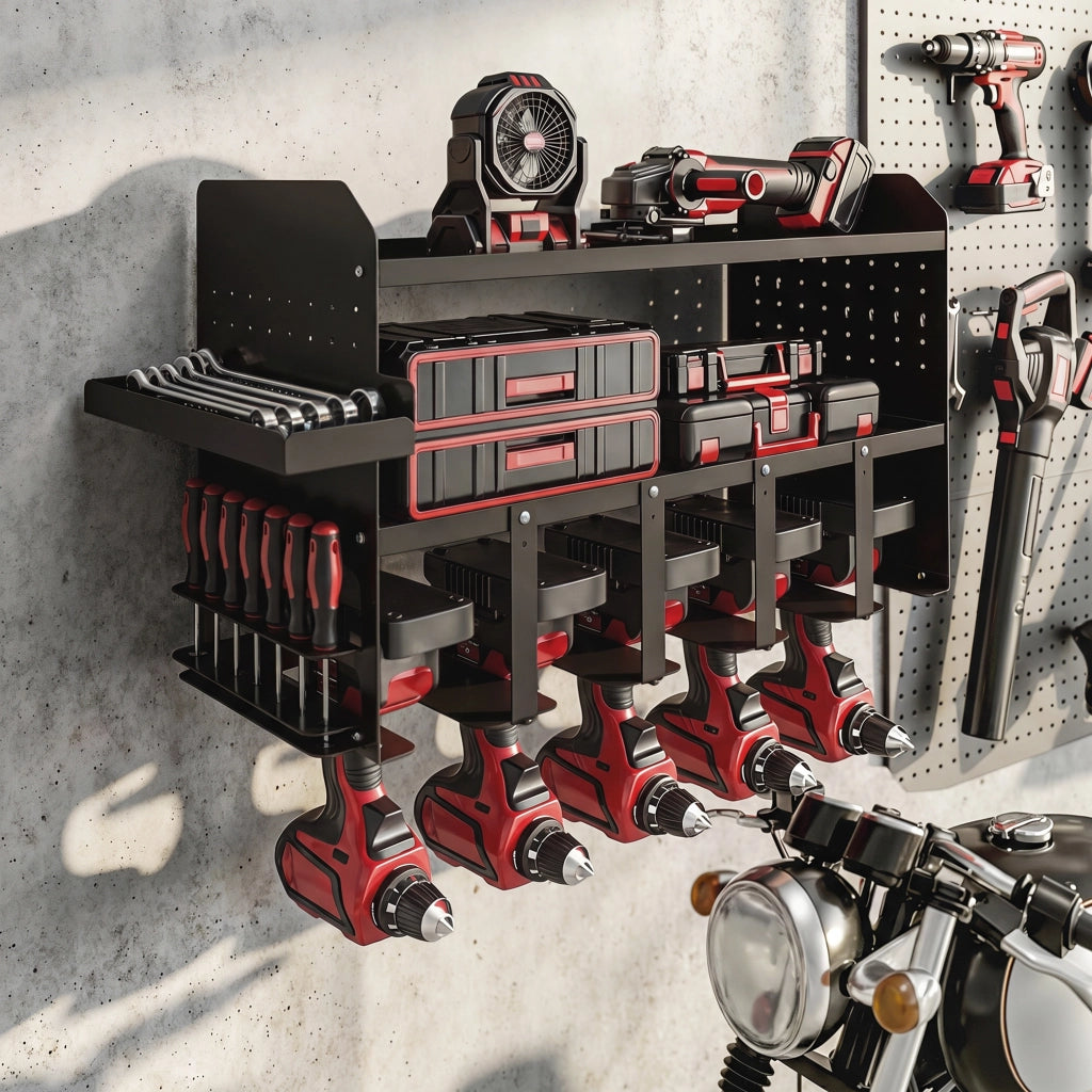 Organizzatore attrezzi da giardino 2 livelli ¨C zephmum ¨C 61.8x23x32.7cm nero