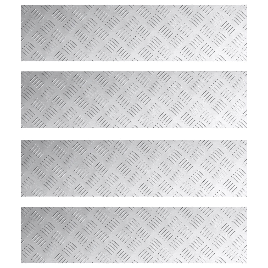 Piani di Alluminio a Scacchi 4 pz Antiscivolo 80x20 cm
