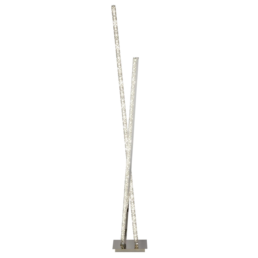 Piantana Contemporaneo Trifoglio Acciaio Cromo Vetro Trasparente Led 30W 4000K