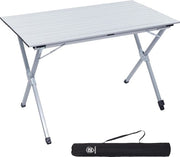 Tavolo da campeggio, pieghevole, in alluminio, 120 x 70 cm, tavolo pieghevole, 80 kg sostenibile, tavolo da 4-6 persone con panno pieghevole per campeggio, picnic, giardino, balcone, argento.