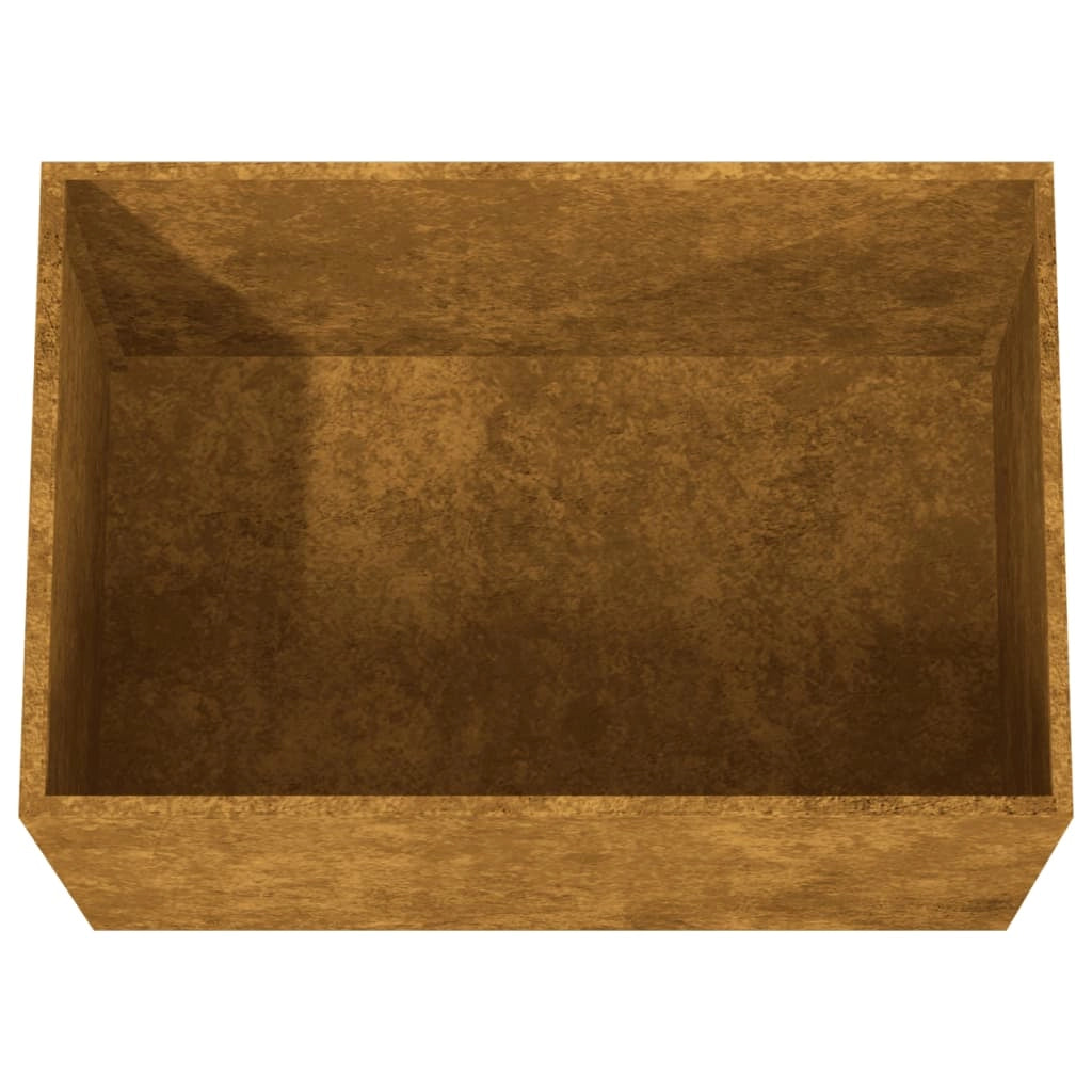 Fioriera rialzata per piante fiori terrazza giardino 62 x 47 x 46 cm acciaio corten marrone 02_0037759