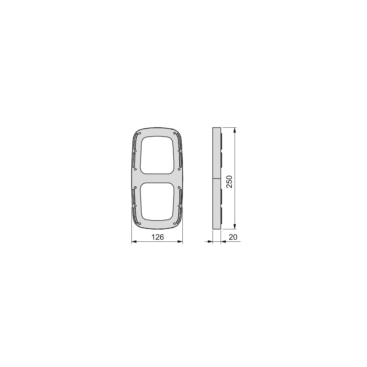 Emuca Spessore laterale per appendiabiti per armadio Sling, Plastica bianca, Tecnoplastica, 1 lotto di 2 unitÃ 