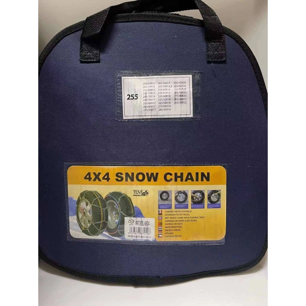 Trade Shop - Catene Da Neve Per Auto Gruppo 255 Pneumatici Facili Da Montare Omologate -