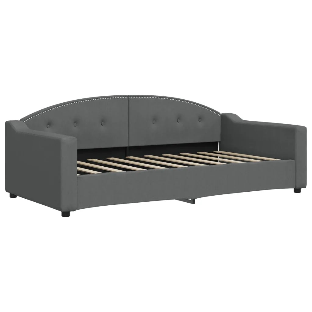 Letto da Giorno Grigio Scuro 90x190 cm in Tessuto 354194