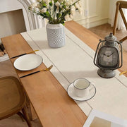 Tavolo di servizio in lino beige lungo 94 pollici per decorazione cucina e sala da pranzo - Stile rurale e moderno