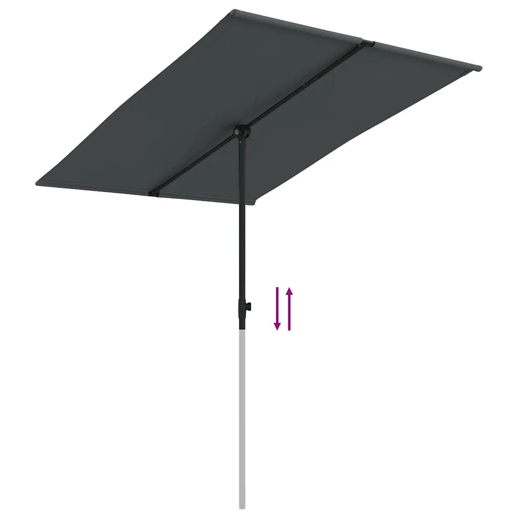 Ombrellone da Giardino con Palo in Alluminio 2x1,5 m Antracite 47338