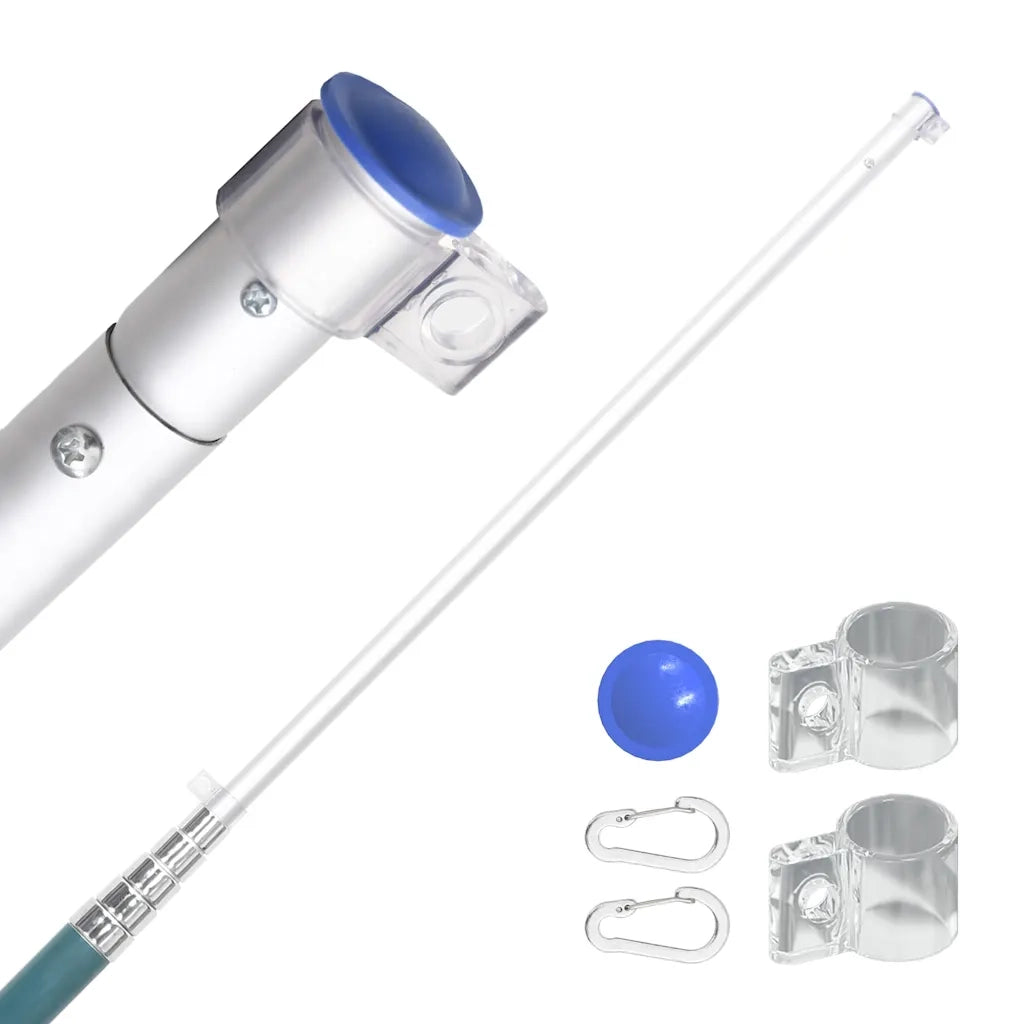 Asta Telescopica per Bandiere Argento 5,5 m in Alluminio 153563