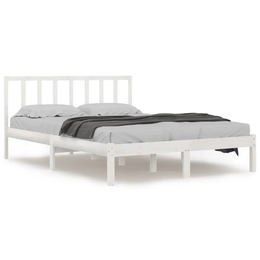 Giroletto-Struttura Letto Bianco in Legno Massello di Pino 140x200 cm 611013