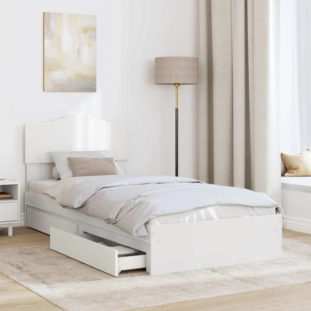 Letto con Contenitore Bianco 90 x 200 cm Legno multistrato