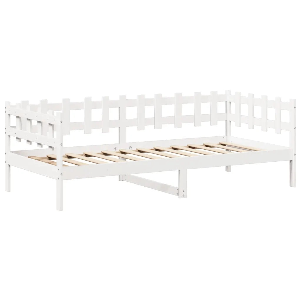 Dormeuse con Tetto 80x200 cm Bianco in Legno Massello di Pino