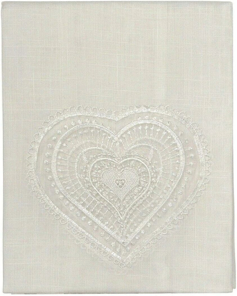 Tende Finestre Porta Interno 60x240 cm Cuore Tessuto Semitrasparente Bianco Coppia 2 Pz