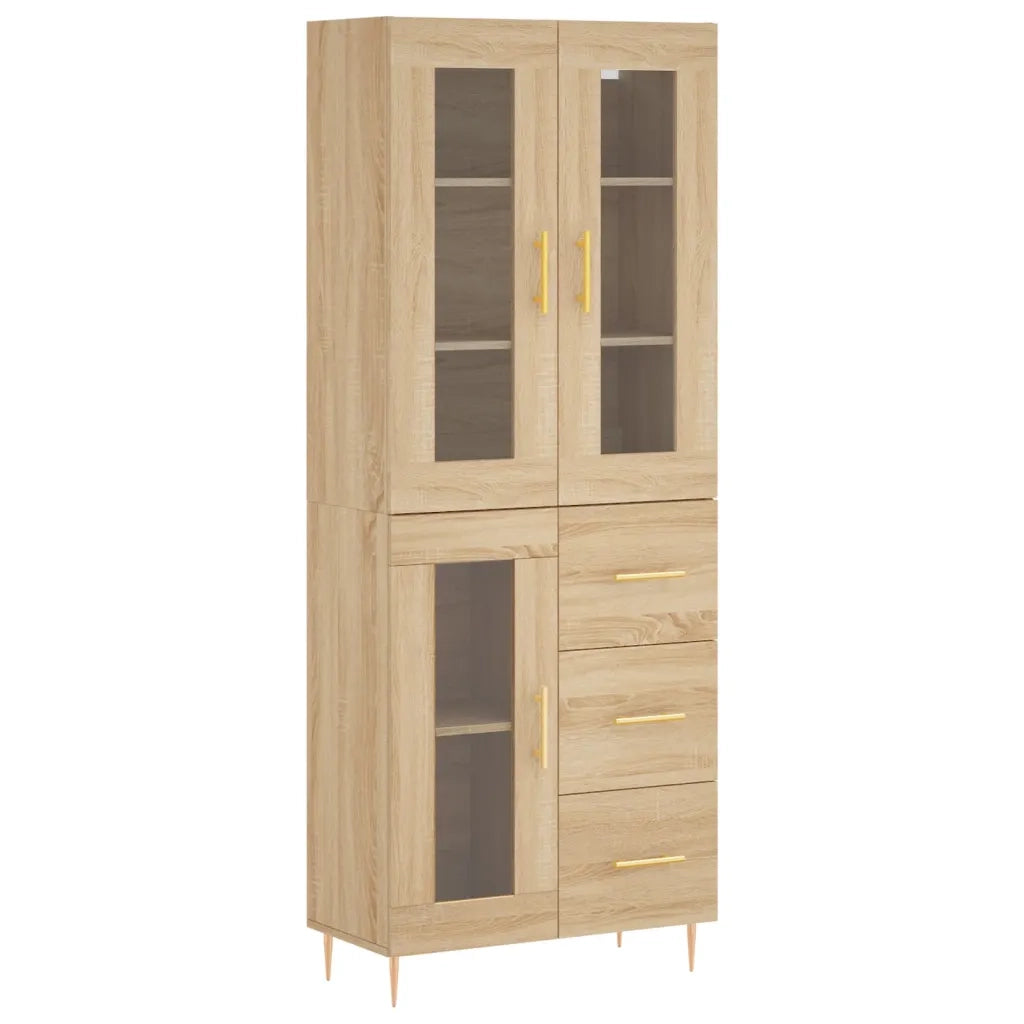 Credenza Rovere Sonoma 69,5x34x180 cm in Legno Multistratocod mxl 102125