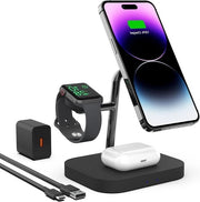 Caricatore wireless 3 in 1 compatibile con iPhone 13 Pro Max - compatibile con Apple Watch 6/SE - AirPods Pro - design magnetico - adattatore 18W incluso