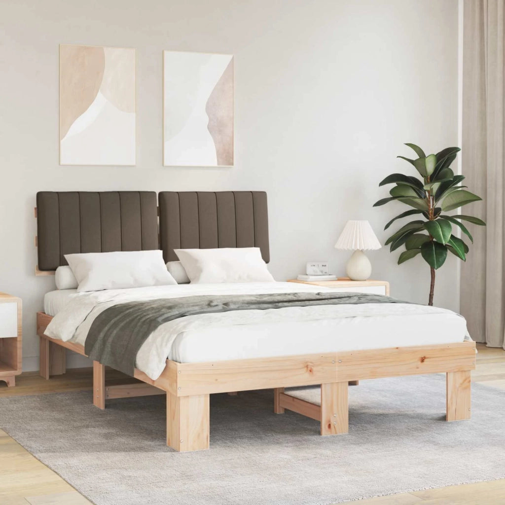 Letto con Testiera Rivestita Talpa 140 x 200 cm Pino massello 877487