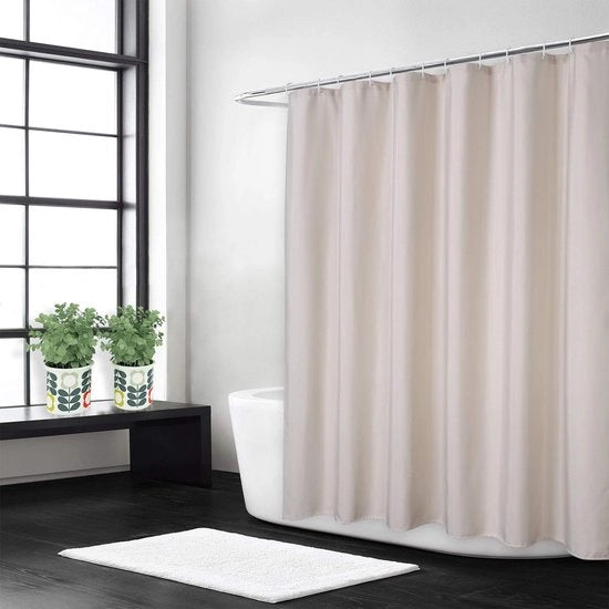 Doccia con tenda in stile hotel - tessuto pesante - 180x210 cm - avorio