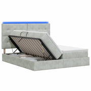 Letto con contenitore LED e materasso Grigio Chiaro 3460272
