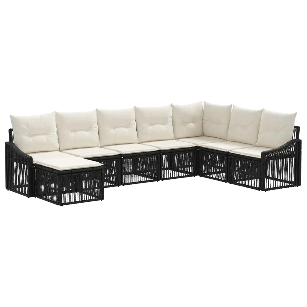 Set Divano da Giardino 8 pcs Nero polyrattan 3436096