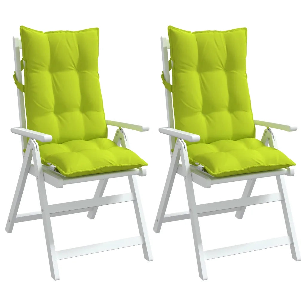 Cuscini Sedia Schienale Alto 2 pz Verde Chiaro Tessuto Oxford