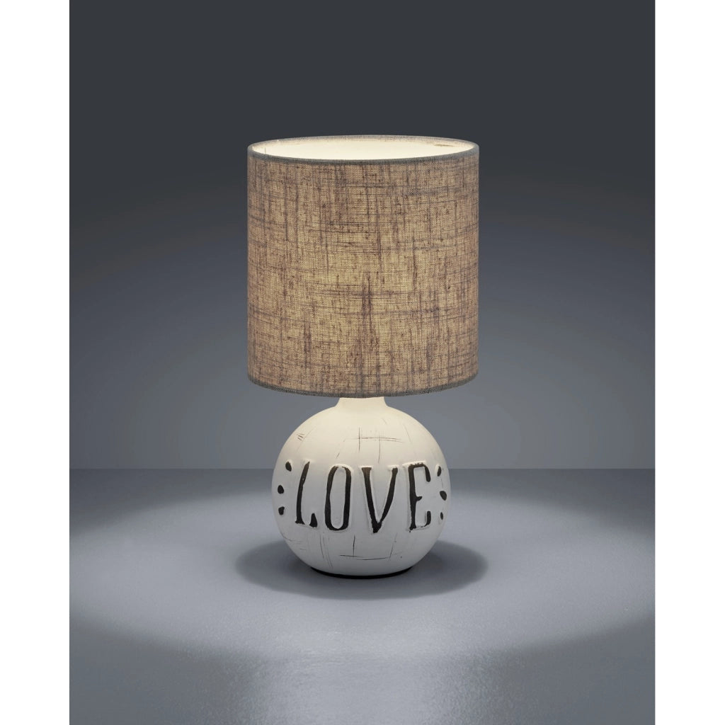 LAMPADA DA TAVOLO ESNA H.30CM LOVE SABBIA/MARRONE