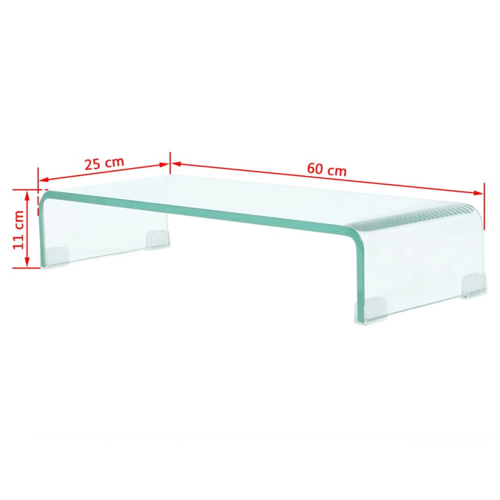 Pratico mobile porta TV/buffet di design per monitor da 60 cm vetro trasparente 2502256