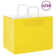 Sacchetti di Carta 250 pz con Manici Gialli 32x22x24 cm