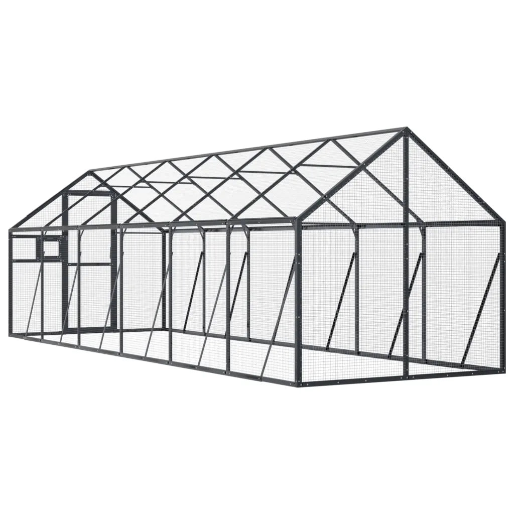 vidaXL Voliera Antracite 1,79x6x1,85 m in Alluminio