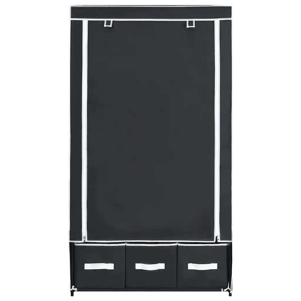 Armadio Nero 87x49x159 cm in Tessuto