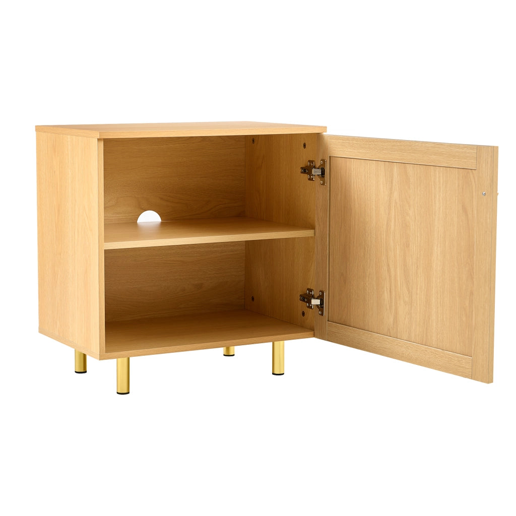 Mobile contenitore con 1 anta e ripiano; per soggiorno; in MDF naturale; 60×40×63 cm