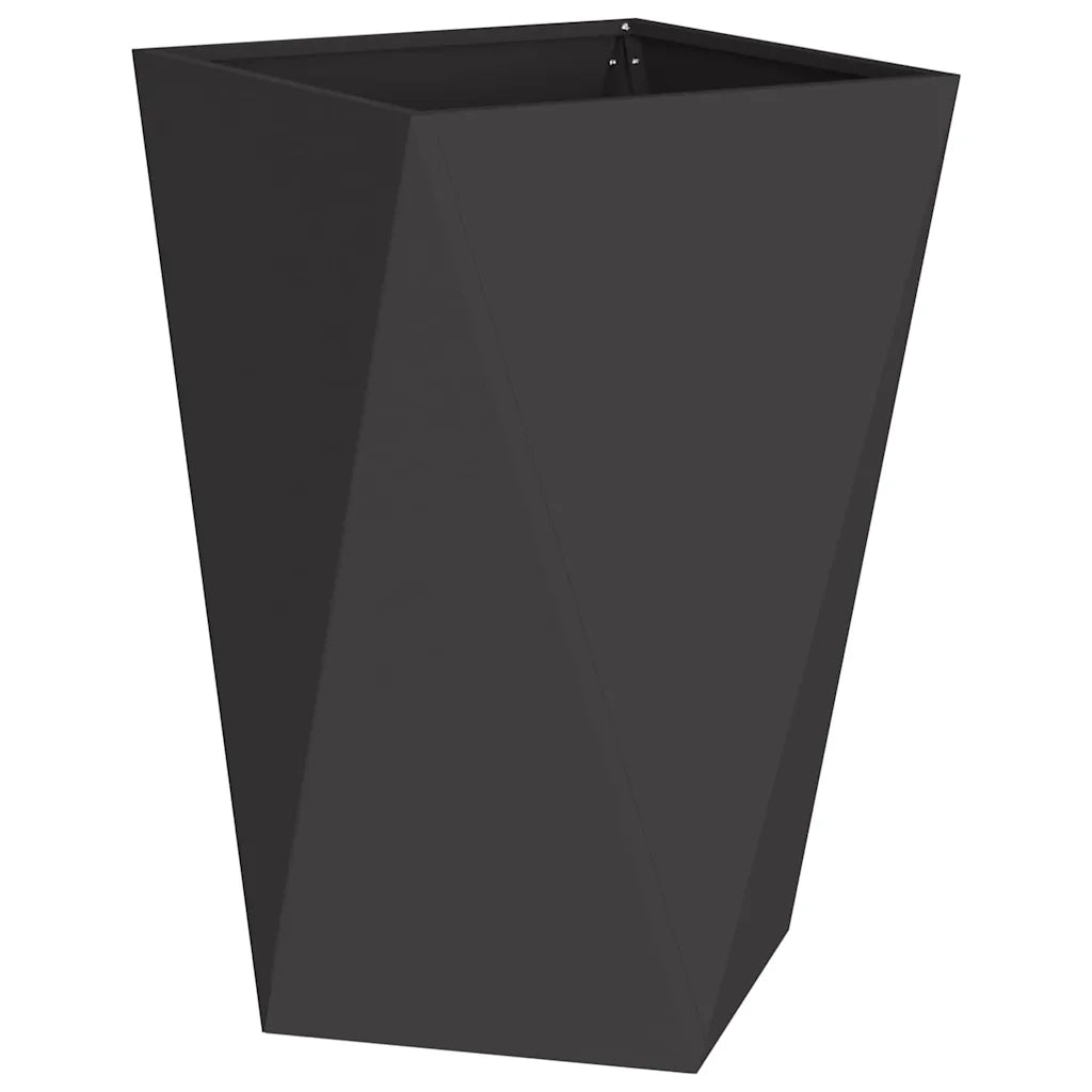 Fioriera-Vaso da Esterno-Contenitore per Piante Nero 50 x 50 x 75 cm Acciaio