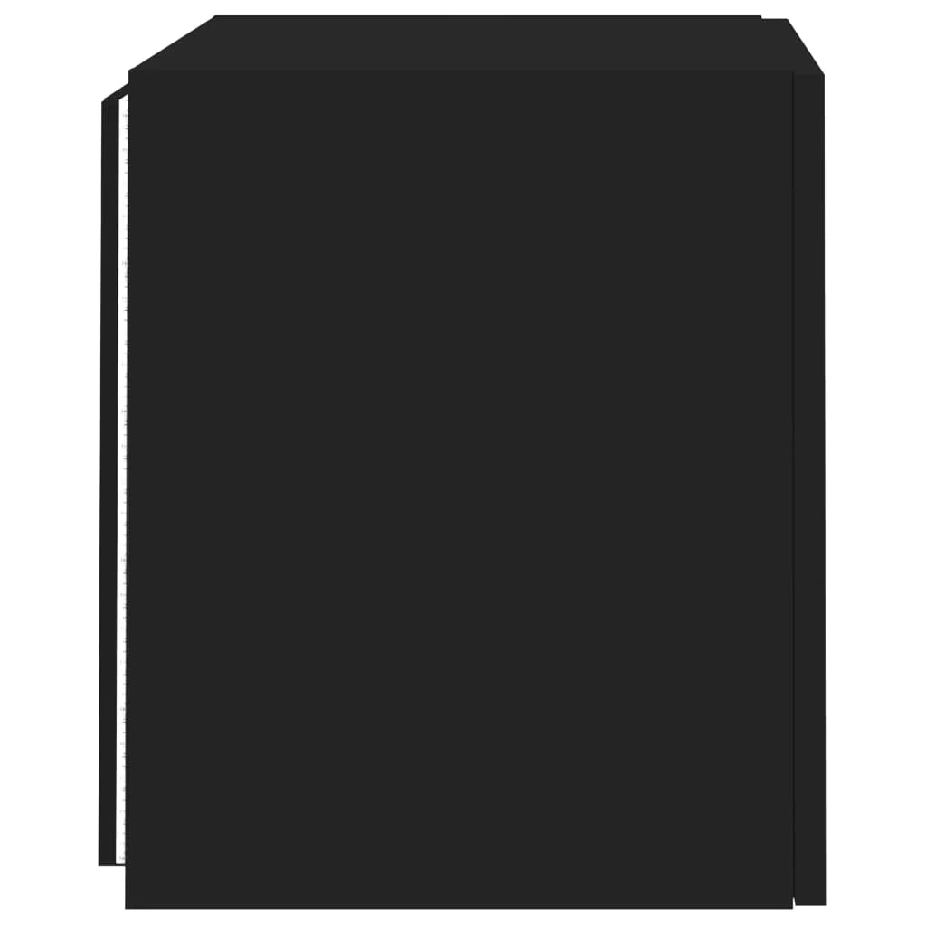 Mobile TV multimediale mensola TV credenza mobile TV parete attrezzata per sala da pranzo soggiorno camera da letto con luci LED 40,5 x 35 x 40 cm nero 02_0027885