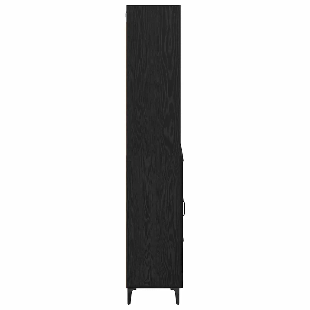 Credenza Rovere Nero 69,5 x 34 x 180 cm Legno multistrato